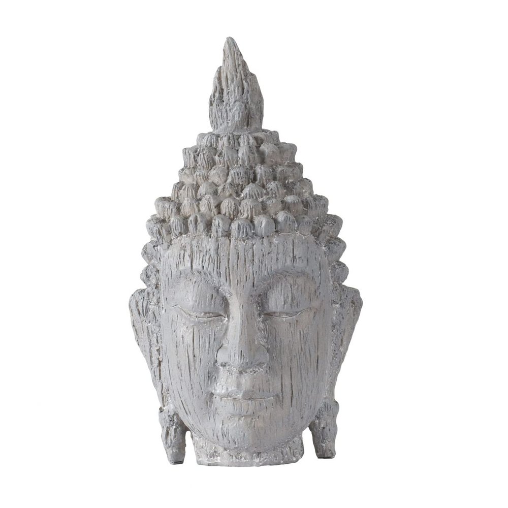 A&B Home Meditating Buddha Head Sculpture - 8" - Gray Finish