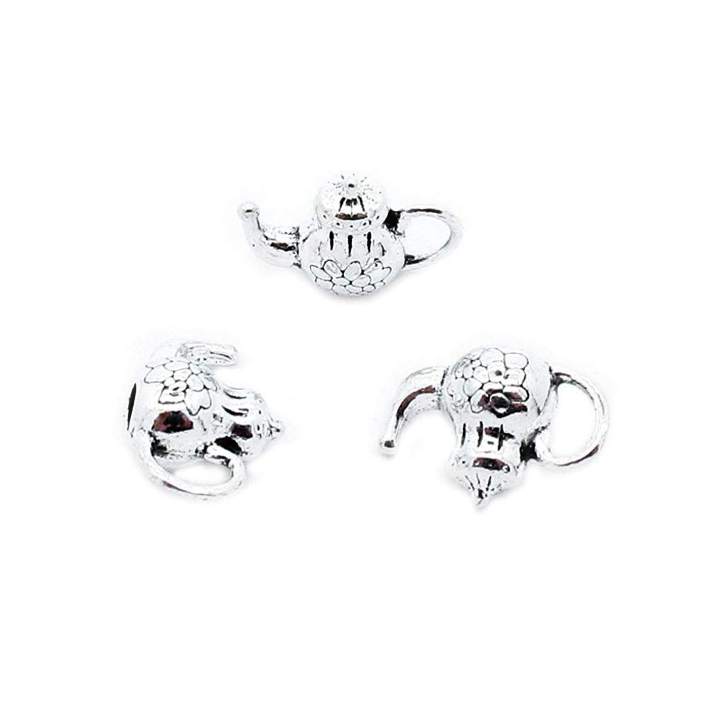 170 Pieces Antique Silver Plated Jewelry Charms GY04004 Teapot Tea Kettle Pot