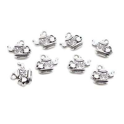 280 Pieces Antique Silver Plated Jewelry Charms GY03409 Teapot Tea Kettle Pot