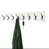 PEG AND RAIL White Curved Wall Mounted Coat Rack - Oil Rubbed Bronze Hooks - Made in The USA (41 x 4.5 Inches 8 Hooks) view 2