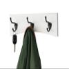 PEG AND RAIL White Curved Wall Mounted Coat Rack - Oil Rubbed Bronze Hooks - Made in The USA (41 x 4.5 Inches 8 Hooks) view 4