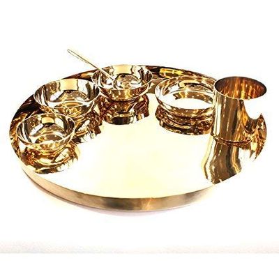 GLOOKS Kansa Thali Set