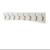 PEG AND RAIL White Curved Wall Mounted Coat Rack with Solid Brass Hooks - Made in The USA (41" x 4.5" with 8 Hooks) view 1