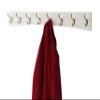 PEG AND RAIL White Curved Wall Mounted Coat Rack with Solid Brass Hooks - Made in The USA (41" x 4.5" with 8 Hooks) view 2