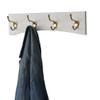PEG AND RAIL White Curved Wall Mounted Coat Rack with Solid Brass Hooks - Made in The USA (41" x 4.5" with 8 Hooks) view 3