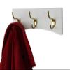 PEG AND RAIL White Curved Wall Mounted Coat Rack with Solid Brass Hooks - Made in The USA (41" x 4.5" with 8 Hooks) view 4