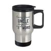 Funny Uncle Travel Mug - Sarcastic Slogan Coffee Tumbler for Men - 14oz Stainless Steel Insulated Cup with Handle and Lid - Notable Gift for Brothers and New Uncles for Birthdays or Family Days view 2