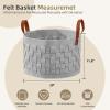 BOLDMONKEY Blankets Basket 20" x20 " x11.8 ", Large Storage Baskets for Organizing Round, Living Room Dog Toy Bin for Dirty Clothes, Pillows, Towel-Light Gray view 4