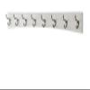 PEG AND RAIL White Curved Wall Mounted Coat Rack - Satin Nickel Hooks - Made in The USA (41 x 4.5 inches - 8 Hooks) view 1