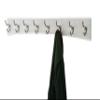 PEG AND RAIL White Curved Wall Mounted Coat Rack - Satin Nickel Hooks - Made in The USA (41 x 4.5 inches - 8 Hooks) view 2