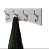 PEG AND RAIL White Curved Wall Mounted Coat Rack - Satin Nickel Hooks - Made in The USA (41 x 4.5 inches - 8 Hooks) view 3