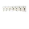 PEG AND RAIL White Curved Wall Mounted Coat Rack with Solid Brass Hooks - Made in The USA (36" x 4.5" with 7 Hooks) view 1