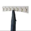PEG AND RAIL White Curved Wall Mounted Coat Rack with Solid Brass Hooks - Made in The USA (36" x 4.5" with 7 Hooks) view 2