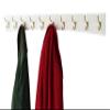 PEG AND RAIL White Curved Wall Mounted Coat Rack with Solid Brass Hooks - Made in The USA (36" x 4.5" with 7 Hooks) view 4