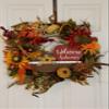 Fall Autumn Grapevine Wreath with Sunflowers view 2