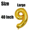 40 Inch Gold Numbers 9 Balloons Big Helium Foil Mylar Digital Balloon for Birthday Party Decoration view 3