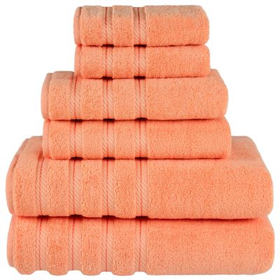 American Soft Linen 100% Carde Cotton 6 Piece Towel Set, 590 GSM Heavy Weight Soft Absorbent Turkish Towels for Bathroom, Malibu