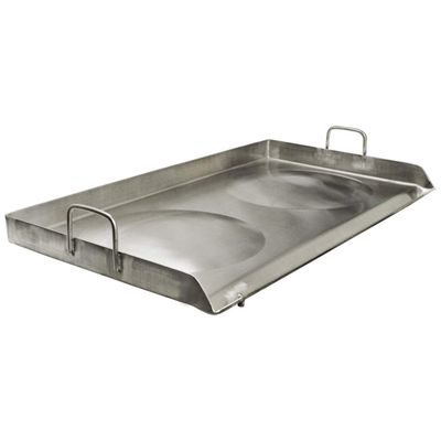 31" x 17" Portable Stainless Steel Double Stove Griddle CONVEX Plancha