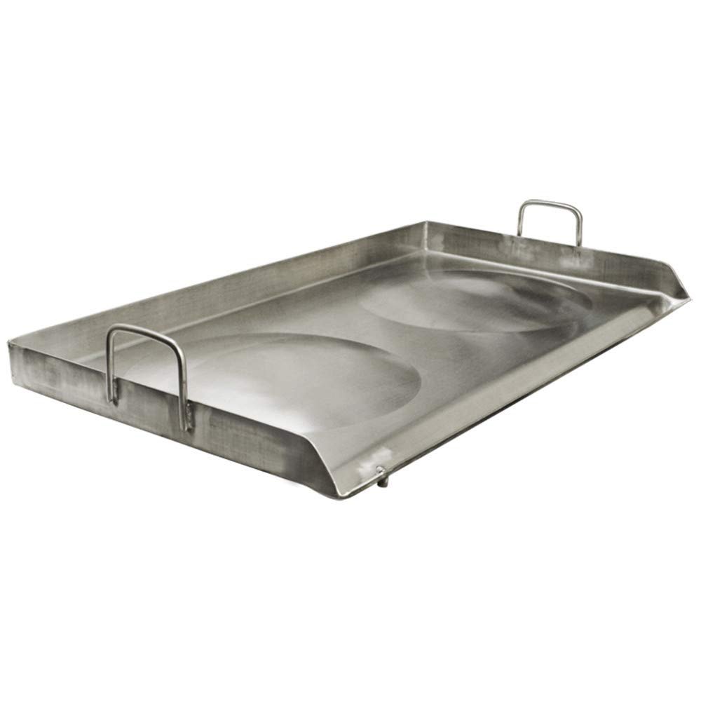 31" x 17" Portable Stainless Steel Double Stove Griddle CONVEX Plancha