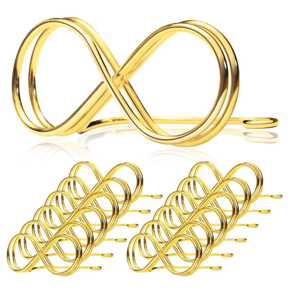 Pullan Table Number Holder Stands 12 Pack - Wedding Seating Labels Placecard Clips | Name Setting Place Card Holders | Photo Picture Cards Display Stand for Party | Reserved Sign Numbers 2.6 Inch Gold