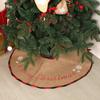 MACTING Christmas Tree Skirt 48 Inch Large Burlap Tree Mat with Red and Black Plaid Buffalo Edge Merry Christmas Printed for Country Holiday Indoor Home Party Xmas Tree Decorations view 2