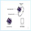 Bansriracha Created Alexandrite Sapphire Ring 925 Sterling Silver Rings for Women Engagement Ring Silver 925 Gemstones Jewelry (Resizeable) view 4