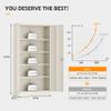 INTERGREAT Tall Metal Storage Cabinet Locking Steel with 4 Adjustable Shelves,72" Lockable Cabinets Lock 2 Doors for Office Garage Supply Home (Cream Gray) view 3
