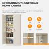 INTERGREAT Tall Metal Storage Cabinet Locking Steel with 4 Adjustable Shelves,72" Lockable Cabinets Lock 2 Doors for Office Garage Supply Home (Cream Gray) view 4