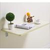 Wall-Mounted Drop-Leaf Table, Floating Computer Desk Wood Wall-Mounted Table Study Desk Double Support Side Table Kitchen Trestle Desk view 1