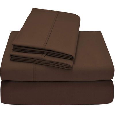 Sheet Set on Amazon- California King, Chocolate Solid, Easy All Around Elastic Fits Mattress Upto (7"-9" Inch) Deep Pocket 4 PCs-(1 Flat, 1 Fitted, 2 Pillow Cases)- 900 TC 100% Egyptian Cotton