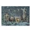 Ambesonne Christmas Cutting Board, Candle Winter Holiday Themed Arrangement with Snow and Fir Tree Leaves Print, Decorative Tempered Glass Cutting and Serving Board, Small Size, Khaki and Grey view 2