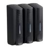 AUMIO Chamber Shower Soap Dispenser Trio Wall Mounted Shampoo and Conditioner Dispenser Set, No Drill for Bathroom Hotel, Black view 1