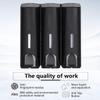 AUMIO Chamber Shower Soap Dispenser Trio Wall Mounted Shampoo and Conditioner Dispenser Set, No Drill for Bathroom Hotel, Black view 3