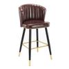 Barstools Elegant Modern Bar Stools, 83/93cm Faux Leather Upholstered with Back, Kitchen Counter Height Bar Chairs for Bistro Pub Coffee Living Room view 1