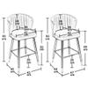 Barstools Elegant Modern Bar Stools, 83/93cm Faux Leather Upholstered with Back, Kitchen Counter Height Bar Chairs for Bistro Pub Coffee Living Room view 2