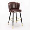 Barstools Elegant Modern Bar Stools, 83/93cm Faux Leather Upholstered with Back, Kitchen Counter Height Bar Chairs for Bistro Pub Coffee Living Room view 3