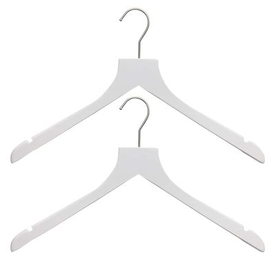 Sueded Luxe Wood Hangers for Clothes- Heavy Duty Hangers for Tank Top, Shirt, Coat, Sweater-Dress Hangers- Non Slip, Slim and Space Saving Hangers. (White, 100)