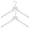 Sueded Luxe Wood Hangers for Clothes- Heavy Duty Hangers for Tank Top, Shirt, Coat, Sweater-Dress Hangers- Non Slip, Slim and Space Saving Hangers. (White, 100) view 1