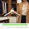 All Hung Up Hangers - Sueded Clothes Hanger with Clips, Non-Slip, Durable, and Space-Saving Closet Organizer, White, 6pcs view 3