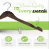 All Hung Up Hangers Wood Grain Premium Plastic Plastic Hanger with Clips - Space Saving Heavy Duty Non Slip Hangers (Mahogany,24) view 4