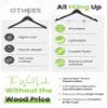 All Hung Up Wood Grain Plastic Pants Hangers with Clips - Wood Look at Plastic Hanger Prices, Non-Slip Closet Hangers for Pants & Skirts, Black, 6 Pack view 2