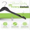 All Hung Up Wood Grain Plastic Pants Hangers with Clips - Wood Look at Plastic Hanger Prices, Non-Slip Closet Hangers for Pants & Skirts, Black, 6 Pack view 4