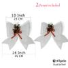 allgala Christmas Decorative Bows for Wreath Garland Treetopper Christmas Tree (14" Jumbo White 2-PK)-XBW93047 view 2