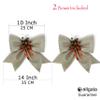 allgala Christmas Decorative Bows for Wreath Garland Treetopper Christmas Tree (14" Jumbo Champagne 2-PK)-XBW93046 view 2