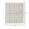 Abani Moroccan Nomadic Tribal Style 6' x 9' Area Rug Willow Collection Rugs - Ivory & Grey Classic Pattern Accent Rug view 2