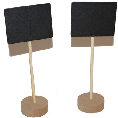 Angels Craft Set of 2, Mini Wooden Chalkboards 6.5", for Wedding Decorations, Birthday Party, Buffet, Catering, Baby Shower as Food Signs, Tags and Dish Signs (2X 2 6/8 Rectangle)