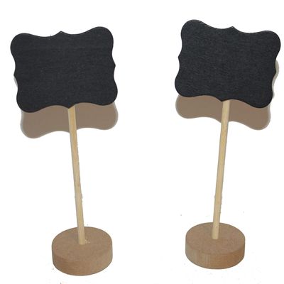 Angels Craft Set of 2, Mini Wooden Chalkboards 6.5", for Wedding Decorations, Birthday Party, Buffet, Catering, Baby Shower as Food Signs, Tags and Dish Signs (2X 2 6/8 Irregular)