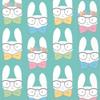 Boston International IHR 3-Ply Lunch Paper Napkins, 6.5 x 6.5-Inches, Easter Bunnies Turquoise view 1