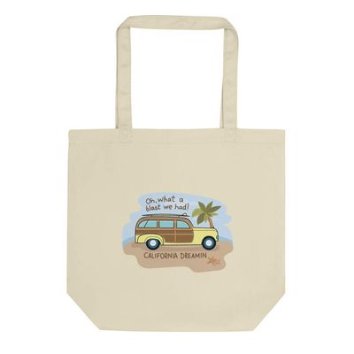 California Dreamin! Where you there in the good ole days? ,best gift idea, Birthday, holiday, Christmas, celebration, remember when.Eco - Canvas Tote Bags Use for Grocery Bags, Book Bags, Shopping Bags, etc