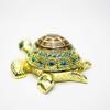Gold Turtle Trinket Box Decorated with Crystals Jewelry Storage Stash Handpainted Animal Figure Gift Idea for Home Decoration view 3